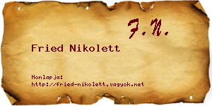 Fried Nikolett névjegykártya